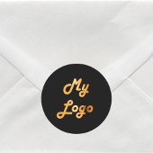 ロゴカスタムイメージビジネス黒金ゴールド ラウンドシール