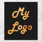 ロゴカスタムイメージビジネス黒金ゴールド ワインラベル (シングルラベル)