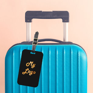 ロゴカスタムイメージブラック金ゴールド事業 ラゲッジタグ