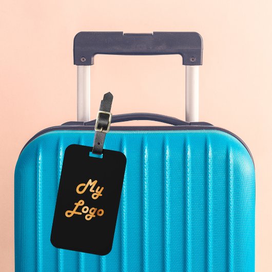 ロゴカスタムイメージブラック金ゴールド事業 ラゲッジタグ