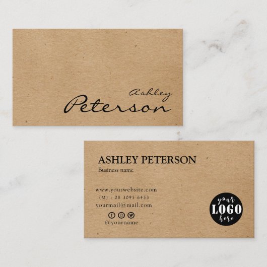 ロゴカスタムクラフト紙 名刺 (正面/裏面)