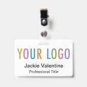 ロゴカスタムクリップリール付きPVCネームバッジ バッジ (Front with Clip)