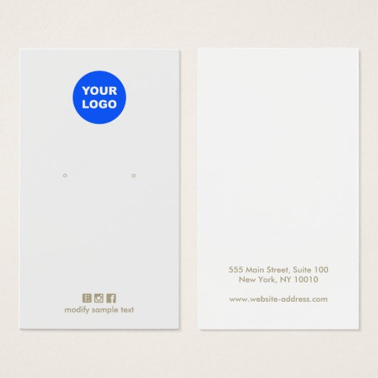 ロゴカスタムグレーのイヤリング表示カードの追加 (正面&裏面)