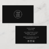 ロゴカスタムサークルの追加プロフェッショナルブラックバス 名刺 (正面/裏面)