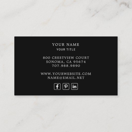 ロゴカスタムサークルの追加プロフェッショナルブラックバス 名刺 (裏面)