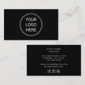 ロゴカスタムサークルの追加プロフェッショナルブラックバス 名刺 (正面/裏面)