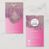 ロゴカスタムジュエリーカードソーシャルピンク花模様 名刺 (正面/裏面)