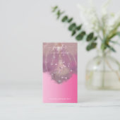 ロゴカスタムジュエリーカードソーシャルピンク花模様 名刺 (スタンド正面)