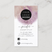 ロゴカスタムジュエリーカードソーシャルメディアナスRos 名刺 (裏面)