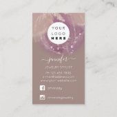 ロゴカスタムジュエリーカードソーシャルメディアフローラバラ 名刺 (裏面)