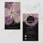 ロゴカスタムジュエリーカードソーシャルメディアフローラブラック 名刺 (正面/裏面)