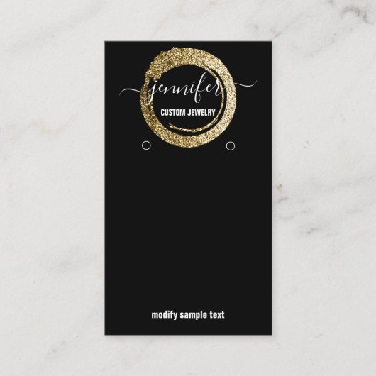 ロゴカスタムジュエリーカードソーシャルメディアブラックゴールデン 名刺 (正面)