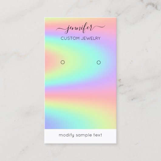 ロゴカスタムジュエリーカードソーシャルメディアホログラフィック 名刺 (正面)