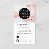 ロゴカスタムジュエリーカードソーシャルメディア抽象芸術 名刺 (裏面)