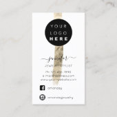 ロゴカスタムジュエリーカードソーシャルメディア金ゴールドストローク 名刺 (裏面)