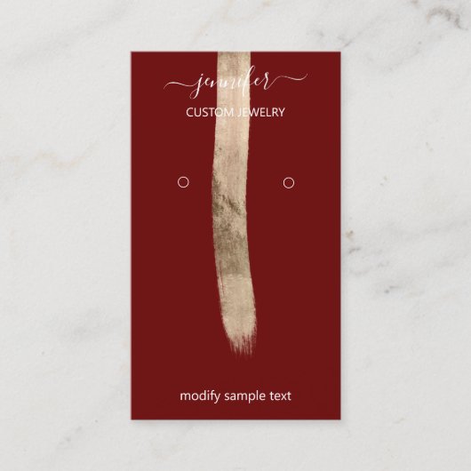 ロゴカスタムジュエリーカードソーシャルメディア金ゴールドマルーン 名刺 (正面)