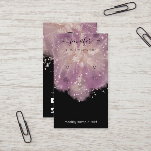 ロゴカスタムジュエリーカードソーシャル紙吹雪フローラ 名刺 (正面/裏面インサイチュ)