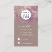 ロゴカスタムジュエリーカードソーシャル結晶フローラ 名刺 (裏面)