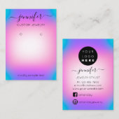 ロゴカスタムジュエリーカードSocialOmbreピンク 名刺 (正面/裏面)