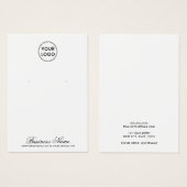 ロゴカスタムスエレガントクリプトのイヤリング表示カード (正面&裏面)