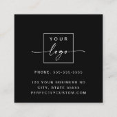 ロゴカスタムスクエアブラックアポイントメントカード 予約カード (裏面)