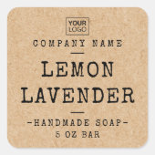 ロゴカスタムスクエアKraft紙ルック製品ラベル スクエアシール (正面)