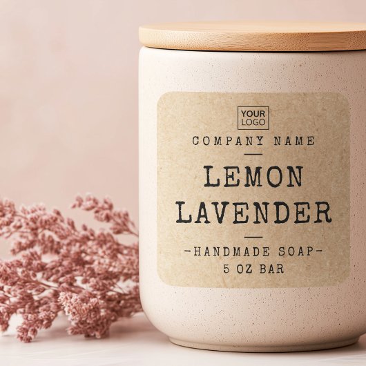 ロゴカスタムスクエアKraft紙ルック製品ラベル スクエアシール