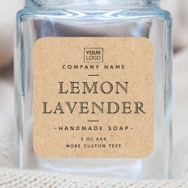 ロゴカスタムスクエアKraft紙ルック製品ラベル スクエアシール