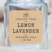 ロゴカスタムスクエアKraft紙ルック製品ラベル スクエアシール