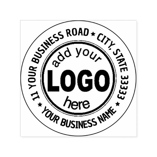 ロゴカスタムスターを追加するビジネス セルフインキングスタンプ (デザイン)