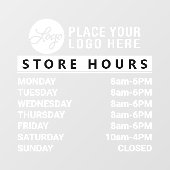 ロゴカスタムストアの営業時間の追加 ウィンドウサイン (シート)