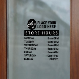 ロゴカスタムストアの営業時間の追加 ウィンドウサイン