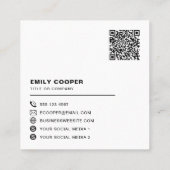 ロゴカスタムソーシャルメディアのアイコンQRコード熱ピンク スクエア名刺 (裏面)