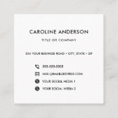 ロゴカスタムソーシャルメディアアイコンのネットワーク スクエア名刺 (正面)