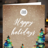 ロゴカスタムテキストクリスマスツリー顧客 シーズンカード