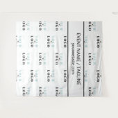 ロゴカスタムテキスト ハーフドロップ リピート 白い背景 タペストリー (正面(横))