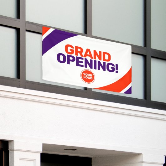 ロゴカスタムテンプレートグランドオープニングビジネスバナー 横断幕 (ビルの外側)