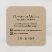 ロゴカスタムトレンディーフモダンラワーファーム スクエア名刺 (裏面)