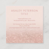 ロゴカスタムバラモダン金ゴールドグリッター赤面グラデーション スクエア名刺 (裏面)