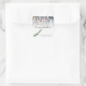 ロゴカスタムフォト会社の葉メリークリスマス スクエアシール (バッグ)