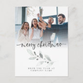 ロゴカスタムフォト会社の葉メリークリスマス ポストカード (正面)