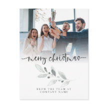 ロゴカスタムフォト会社の葉メリークリスマス