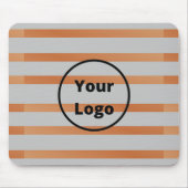 ロゴカスタムブラウンとグレーのストライプ マウスパッド (正面)