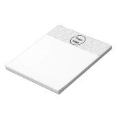 ロゴカスタムホワイトバロックプリント ノートパッド (回転)