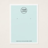 ロゴカスタムライトアクアブルーイヤリングディスプレイカード (正面)