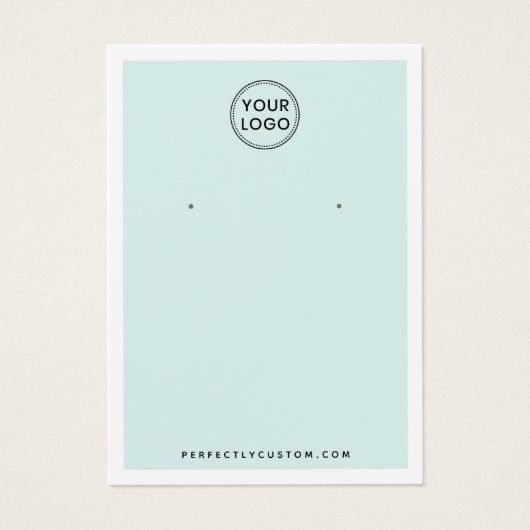 ロゴカスタムライトアクアブルーイヤリングディスプレイカード (正面)