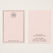 ロゴカスタムライト赤面ピンクイヤリングディスプレイカード (正面&裏面)