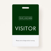 ロゴカスタム付きビジターバッジ |緑 バッジ (裏面)