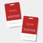 ロゴカスタム付きビジターバッジ |赤 バッジ (表裏)