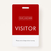 ロゴカスタム付きビジターバッジ |赤 バッジ (裏面)